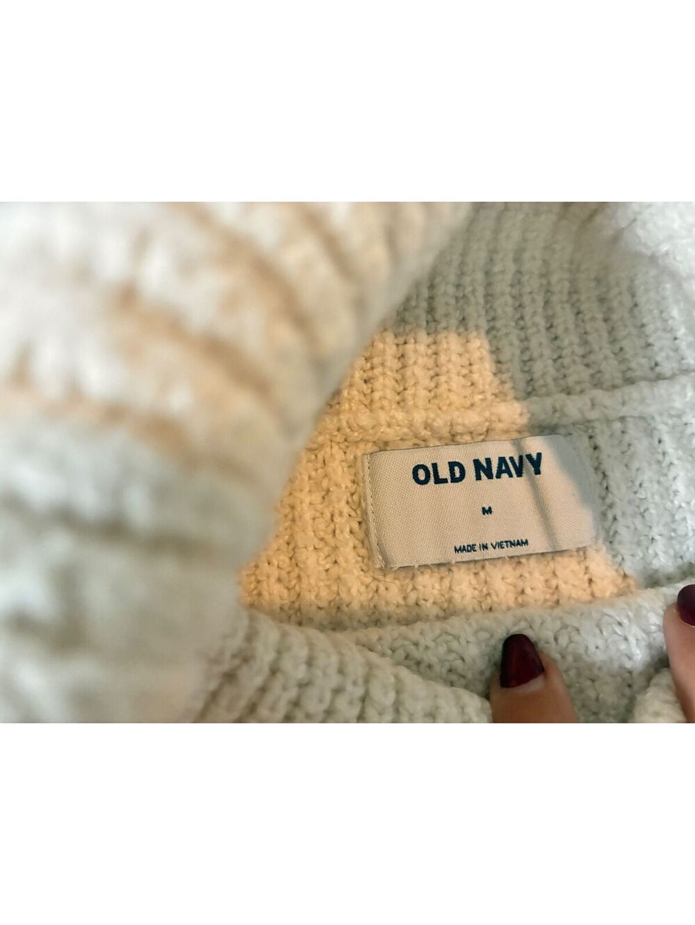 Old Navy Women's Medium Cream Turtleneck Pullover Sweater, #0013 - Picture 5 of 7